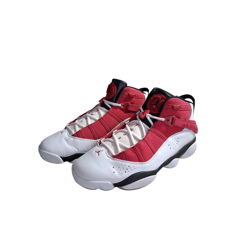 Nike Air Jordan 6 Rings Mens size 12 White/Carmine Basketball Lifestyle Sneakers